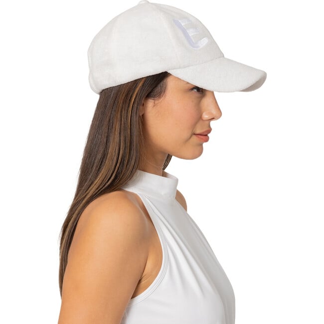 Women's Lo Baseball Tonal Embroidered Monogram Cap, Optic White - Hats - 5