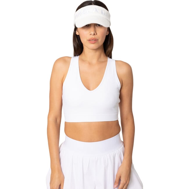 Women's Emma V-Neck Sports Bra, Optic White - Bras - 2