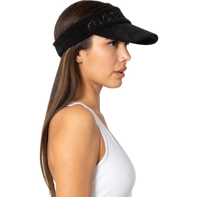 Women's Evonne Embroidered Visor, Black - Hats - 4