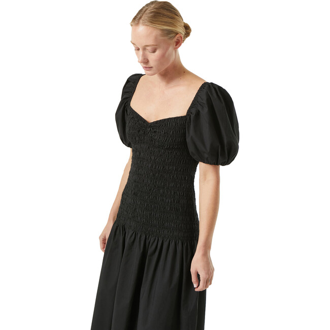 Women's Viviana Eyelet Puff Sleeve Smock Dress, Black - Dresses - 2