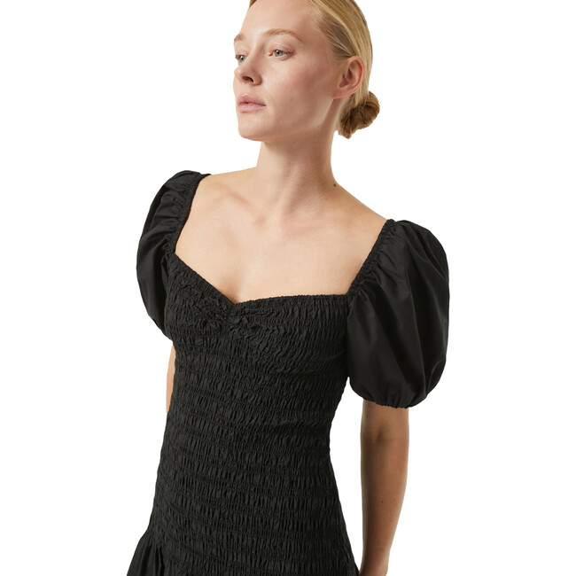 Women's Viviana Eyelet Puff Sleeve Smock Dress, Black - Dresses - 3