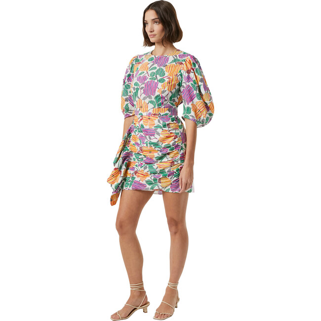Women's Pia Ruched Short Dress, Formentera Flora - Dresses - 3