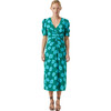 Women's Maci Ruched Front Midi Dress, Forest Bombay Bloom Mini - Dresses - 1 - thumbnail