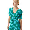 Women's Maci Ruched Front Midi Dress, Forest Bombay Bloom Mini - Dresses - 2