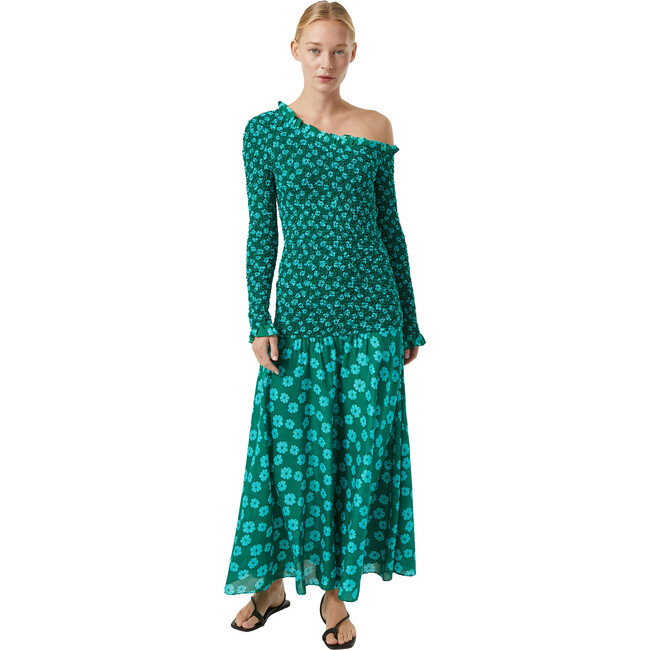 Women's Lettie Drop Waist Smocked Dress, Forest Bombay Bloom Ditsy