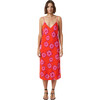 Women's Kat V-Neck Spaghetti Strap Dress, Scarlet Bombay Bloom - Dresses - 1 - thumbnail