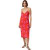 Women's Kat V-Neck Spaghetti Strap Dress, Scarlet Bombay Bloom - Dresses - 2