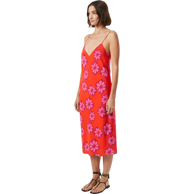 Women's Kat V-Neck Spaghetti Strap Dress, Scarlet Bombay Bloom - Dresses - 3