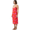 Women's Kat V-Neck Spaghetti Strap Dress, Scarlet Bombay Bloom - Dresses - 3