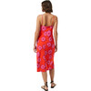 Women's Kat V-Neck Spaghetti Strap Dress, Scarlet Bombay Bloom - Dresses - 4