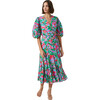 Women's Fiona Puff Sleeve Wrap Dress, White Fleur Tropicale - Dresses - 1 - thumbnail