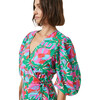 Women's Fiona Puff Sleeve Wrap Dress, White Fleur Tropicale - Dresses - 2