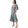 Women's Fiona Puff Sleeve Wrap Dress, White Fleur Tropicale - Dresses - 3