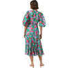 Women's Fiona Puff Sleeve Wrap Dress, White Fleur Tropicale - Dresses - 4