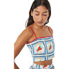 Women's Dina Spaghetti Strap Crop Top, Lal Mirchi - Shirts - 1 - thumbnail