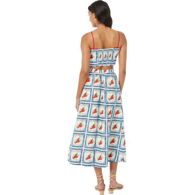 Women's Dina Spaghetti Strap Crop Top, Lal Mirchi - Shirts - 3