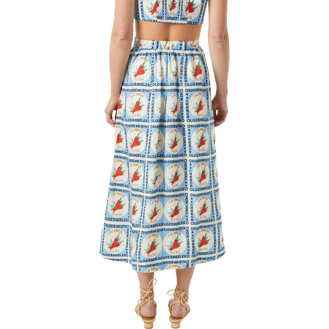 Women's Aaron Pleated A-Line Midi Skirt, Lal Mirchi - Skirts - 5