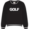 Women's Golf Full Sleeve Ribbed Trim Sweatshirt, Black - Sweaters - 1 - thumbnail