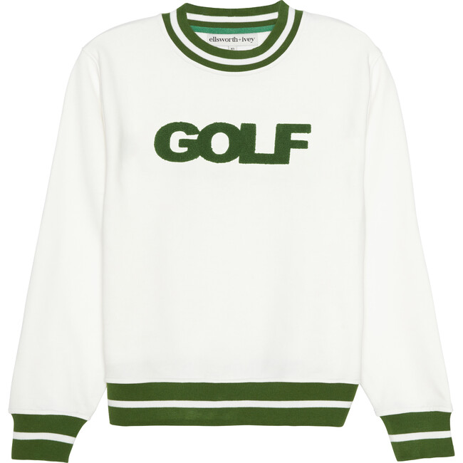Women's Golf Full Sleeve Ribbed Trim Sweatshirt, Ivory