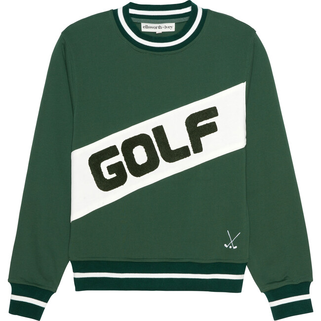 Women's Retro Golf Clubs Crewneck Sweatshirt, Green