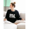 Women's Golf Club Full Sleeve Ribbed Trim Sweatshirt, Black - Sweaters - 2