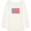 Women's American Flag Mid-Weight Sweater, Ivory - Sweaters - 1 - thumbnail