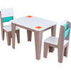 Wooden Pocket Storage Table and 2 Chair Furniture Set – Gray Ash - Play Tables - 1 - thumbnail