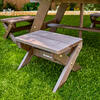 Wooden Octagon Table, Stools & Umbrella Set, Kids’ Outdoor Furniture, Brown Bear & Beige - Kids Seating - 3