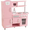 Vintage Wooden Play Kitchen with Working Knobs, Pink - Play Kitchens - 1 - thumbnail