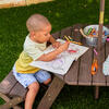 Wooden Octagon Table, Stools & Umbrella Set, Kids’ Outdoor Furniture, Brown Bear & Beige - Kids Seating - 5