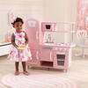 Vintage Wooden Play Kitchen with Working Knobs, Pink - Play Kitchens - 2