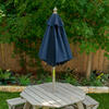 Wooden Octagon Table, Stools & Umbrella Set, Kids’ Outdoor Furniture, Barnwood Gray & Navy - Kids Seating - 5