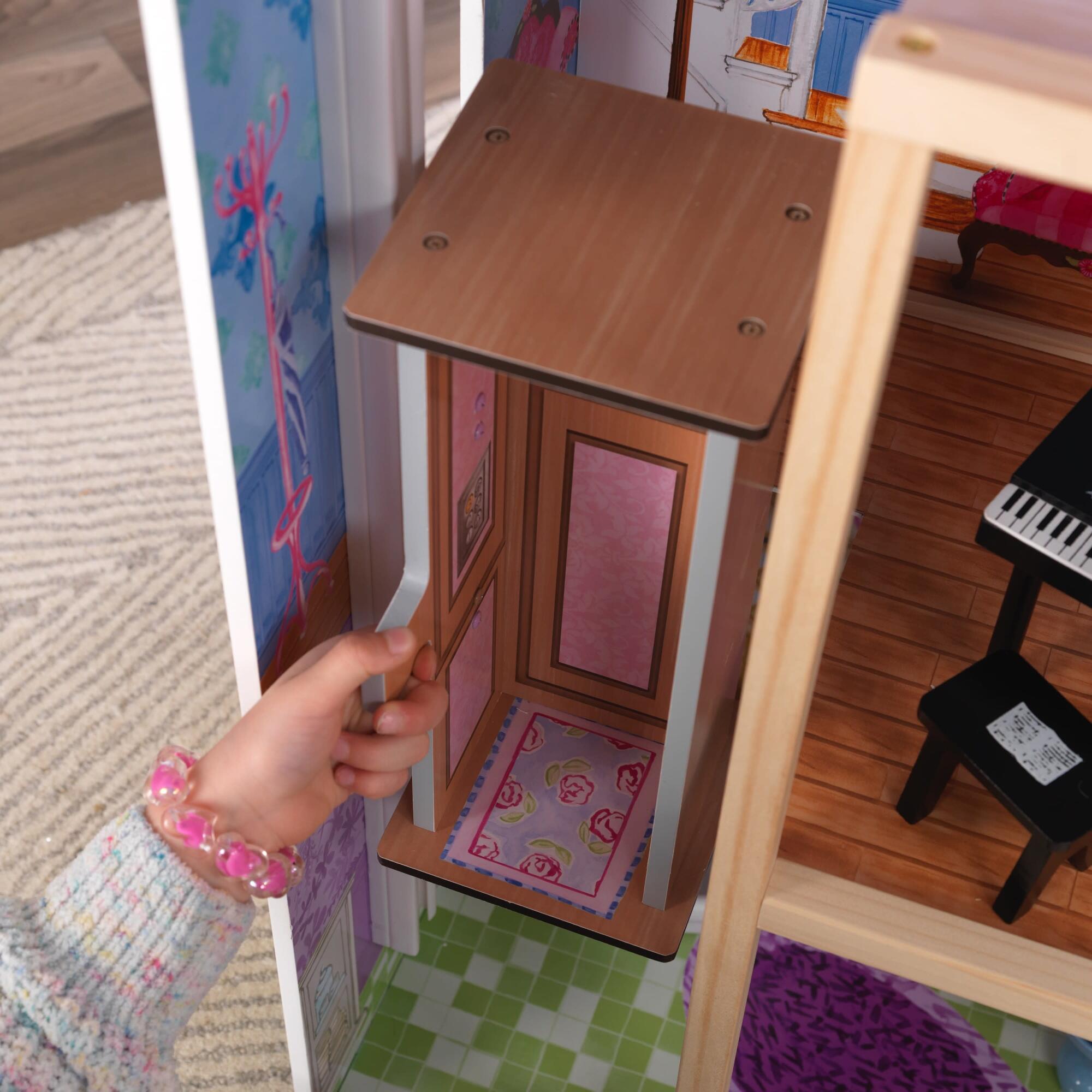 My Dreamy Dollhouse with Lights Sounds Elevator and 14 Accessories KidKraft Dollhouses Accessories Maisonette