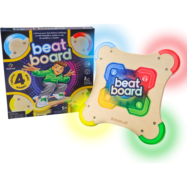 Beat Board™ Wooden Stand-On Balance Game with 4 Modes, Lights and Sounds
