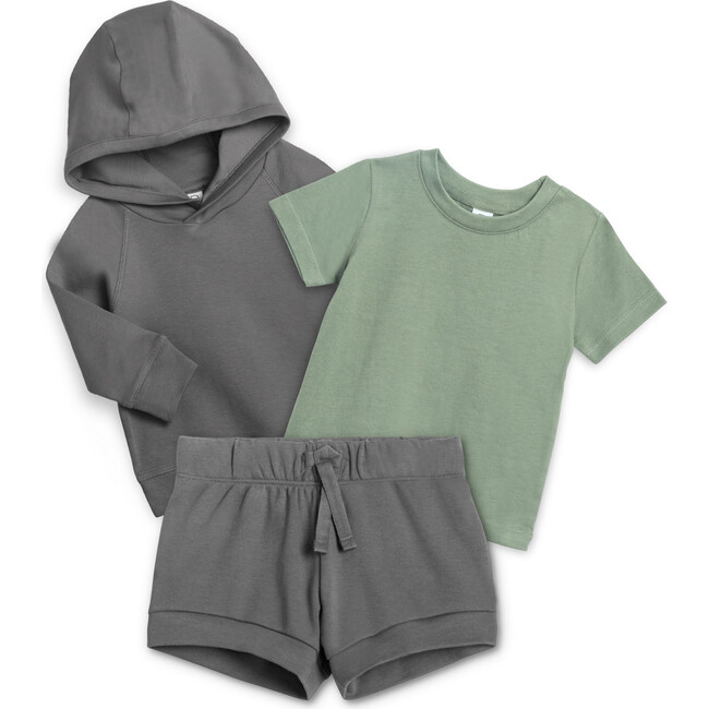 3-Piece Classic Hoodie Set, Pewter