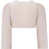 Cropped Satin Cardigan, Champagne - Cardigans - 2