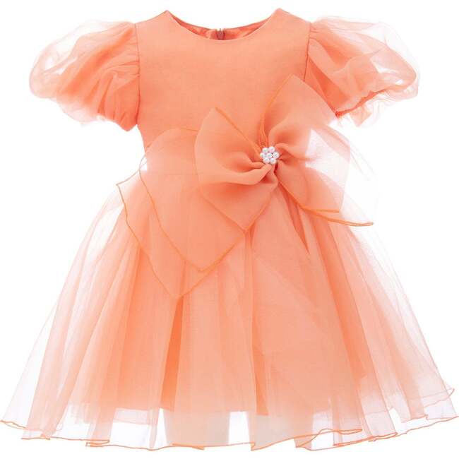 Bow Organza Dress, Peach