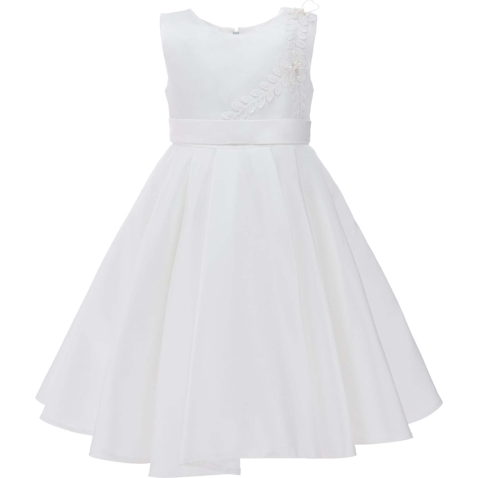 Adeline Satin Dress, White - Dresses - 1
