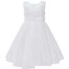 Adeline Satin Dress, White - Dresses - 1 - thumbnail