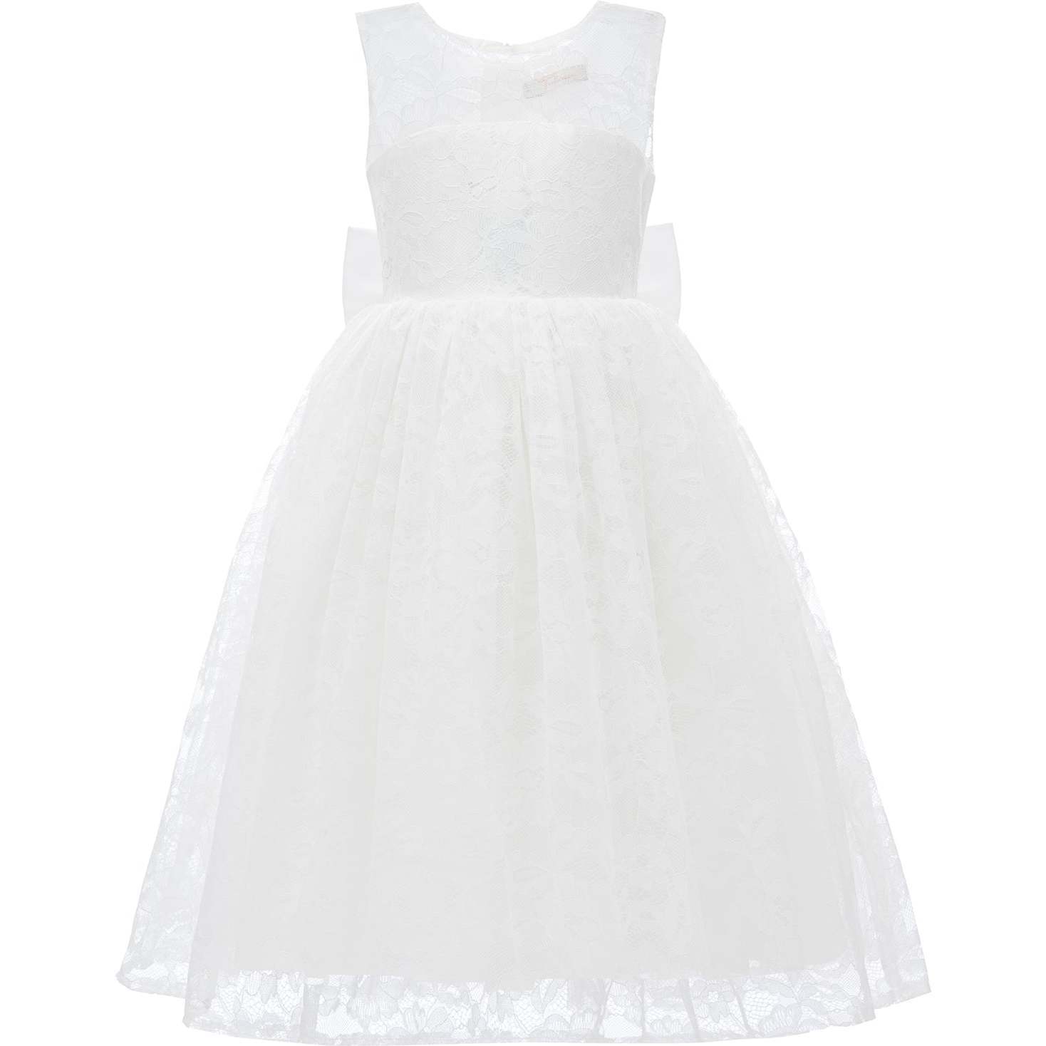 Rossemere Lace Embroidered Tulle Dress, White - Dresses - 1