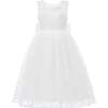 Rossemere Lace Embroidered Tulle Dress, White - Dresses - 1 - thumbnail