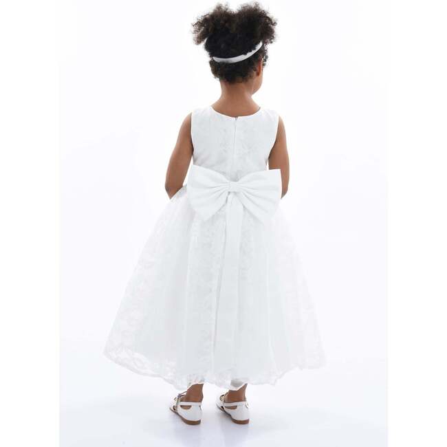 Rossemere Lace Embroidered Tulle Dress, White - Dresses - 3