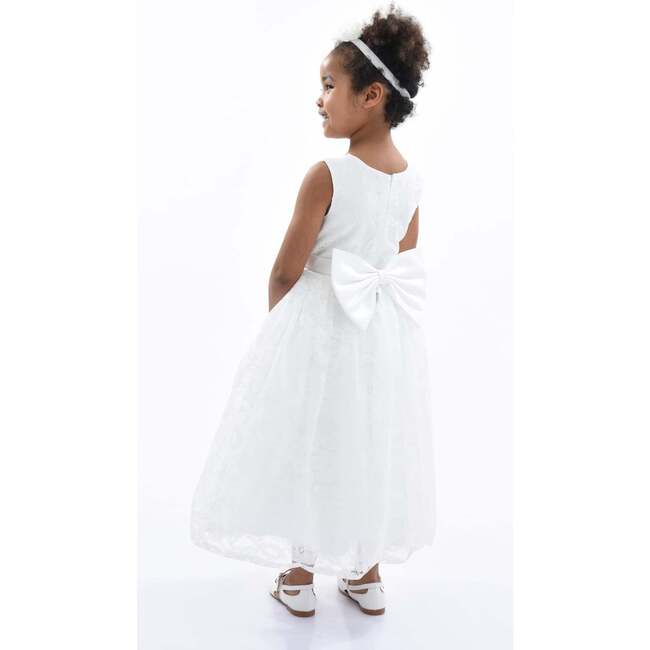 Rossemere Lace Embroidered Tulle Dress, White - Dresses - 4