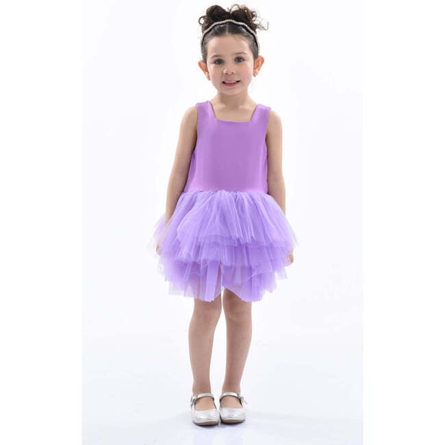 Iris Solid Tutu Dress, Purple - Dresses - 2