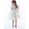 Chablis Floral Garden Organza Dress, Blue - Dresses - 4