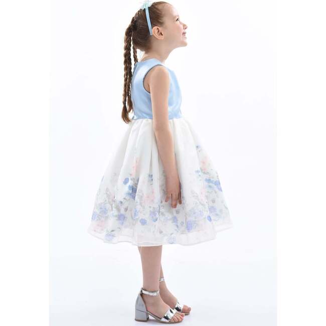 Mabel Floral Garden Organza Dress, Blue - Dresses - 3