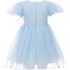 Bow Organza Dress, Blue - Dresses - 2