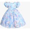 Daisy Party Dress, Blue - Dresses - 1 - thumbnail