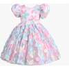 Daisy Party Dress, Peach - Dresses - 1 - thumbnail