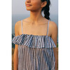 Women's Cici Spaghetti Strap Ruffle Chest Dress, Bluebell & Midnight - Dresses - 2